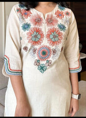 Embroidered everyday wear cotton co-ord set