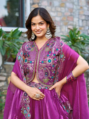 Wedding special silk choli-lehanga (set of 3)