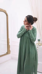 Floral Embroidered Pure Cotton Kurta set