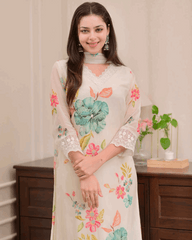 Beautiful digital printed orzanza kurta (set of 3)