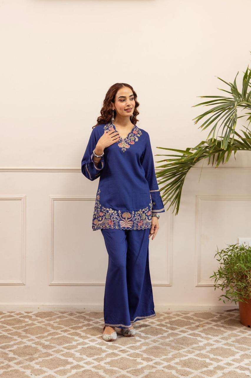 Nyra-Premium Cotton Embroidered Co-ord Set-II
