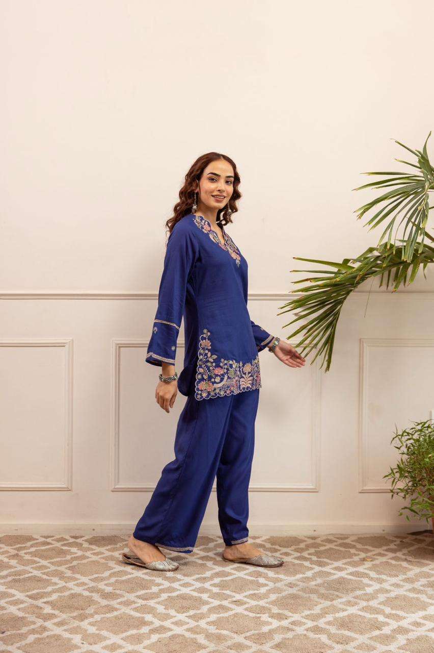 Nyra-Premium Cotton Embroidered Co-ord Set-II Eraya