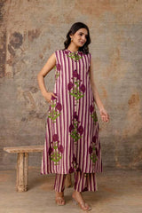 Classy A-line sleeveless cotton co-ord set