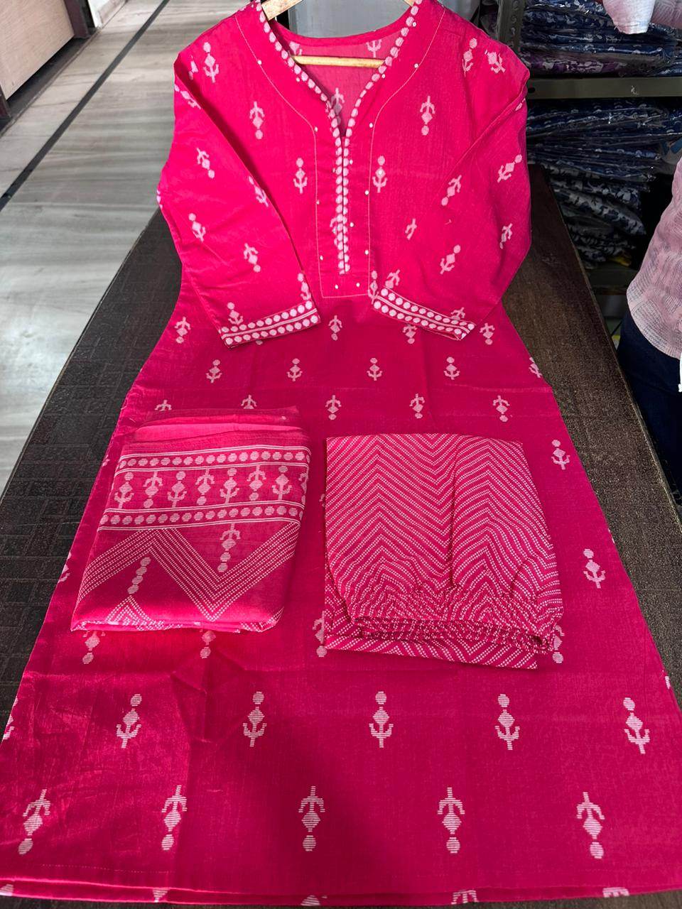 Pure fine cotton fabric kurti set - Eraya