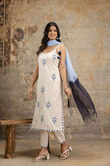 Breeze and bloom cotton kurti set (set of 3)